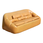 Canap 3 places  space age , simili - cuir orang, annes 70