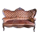 Canap� ancien n�o - rococo du xixe si�cle structure en noyer