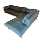 Canap d'angle cuir vert fonc roche bobois