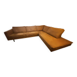 Canap angle droite - cuir doux brun