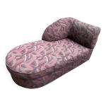 Canap d'angle mridienne en tissu brod bordeaux 160cm