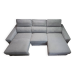 Canapé d'angle méridienne tissu gris clair excellent état Canapé d'angle méridienne tissu gris clair excellent état