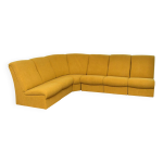 Canap d'angle modulable en boucl jaune, annes 1970, lot de 6
