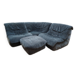 Canapé d'angle modulable chauffeuses et pouf vintage steiner - années 80 Canapé d'angle modulable chauffeuses et pouf vintage steiner - années 80