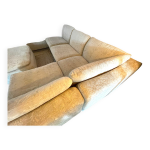 Canap d'angle modulable pluche blanc 7 lments