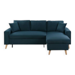 Canap d'angle scandinave rversible et convertible - bleu