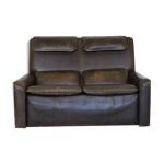 Canap de brun leater ct poche deux places