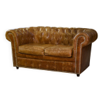 Canap� chesterfield 2 places en cuir