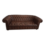 Canape chesterfield 3 places convertible cuir veritable Canape chesterfield 3 places convertible cuir veritable