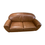 Canap club cuir marron clair steiner