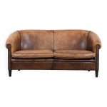 Canap� club vintage en peau de mouton 2, 5 places confortable