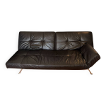 Canapé convertible cinna smalla - cuir noir 3 places Canapé convertible cinna smalla - cuir noir 3 places