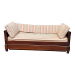 Canapé convertible lit gigogne méridienne bois massif et tissu 200cm Canapé convertible lit gigogne méridienne bois massif et tissu 200cm