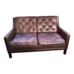 Canapé cuir 2 places scandinave 1960 Canapé cuir 2 places scandinave 1960