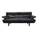 Canap en cuir alanda, design italien, annes 1980, fabricant : b&b italia, design