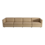 Canap en cuir blanc du milieu du sicle et 4 fauteuils club cubiques charles pfister pour knoll