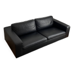 Canap cuir noir 3 places rivolta