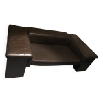 Canap cuir noir design italien cini boeri 'brigadier' pour knoll annes 1980