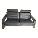 Canap cuir noir nova roche bobois