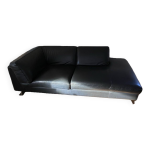Canapé cuir roche bobois petit angle méridienne islande noir Canapé cuir roche bobois petit angle méridienne islande noir