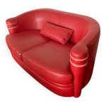 Canap� cuir rouge art d�co