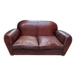 Canap cuir vachette authentique 1950