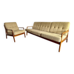 Canap daybed convertible + fauteuil - salon scandinave vintage annes