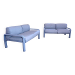 Canapés deux places en cuir et acier par gae aulenti pour knoll international, années 1970, lot de 2 Canapés deux places en cuir et acier par gae aulenti pour knoll international, années 1970, lot de 2