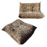 Canapé deux places et pouf vintage ligne roset modèle togo par michel ducaroy Canapé deux places et pouf vintage ligne roset modèle togo par michel ducaroy