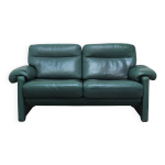 Canap� 'ds - 70' en cuir vert 2, 5 places par de sede, ann�es 1980