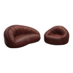 Canap et fauteuil en cuir pangolin par egg designs