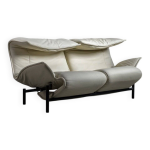 Canap� inclinable vintage cassina veranda en cuir cr�me, ann�es 1980