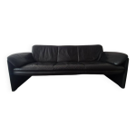 Canap leolux vintage en cuir 3 places design annes 80 (214 cm)