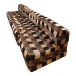 Canapé - lit convertible modulable en tissu damier, années 1970 Canapé - lit convertible modulable en tissu damier, années 1970
