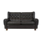 Canap mid - century en cuir noir