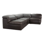 Canap� modulable durlet ��jeep�� en cuir gris anthracite, belgique, ann�es 1970