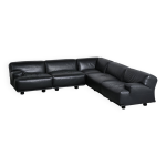 Canap� modulable fiandra en cuir noir, vico magistretti, cassina, vers 1980