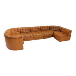 Canap modulaire vintage de sede ds 11 en cuir patchwork cognac, ensemble de 7 pices