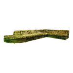 Canapé modulaire xl en velours vert style woodstock avec pouf par laauser, années 70 Canapé modulaire xl en velours vert style woodstock avec pouf par laauser, années 70