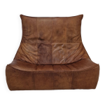 Canap montis  the rock  en cuir marron par gerard van den berg, 1970