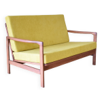 Canap scandinave deux places, jaune