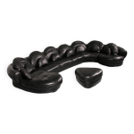Canap� sectionnel post - moderne de forme organique en cuir noir