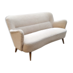 Canapé sofa club 3 places organique années 50 60 vintage Canapé sofa club 3 places organique années 50 60 vintage