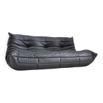 Canapé togo ligne roset 3 places en cuir noir par michel ducaroy pour ligne roset Canapé togo ligne roset 3 places en cuir noir par michel ducaroy pour ligne roset