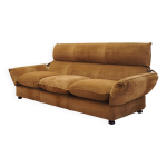 Canap en velours marron, design italien, annes 1970, fabricant : dall'oca