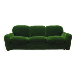 Canap en velours vert, design italien, annes 1970, fabricant : busnelli, designer