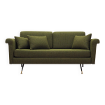 Canap vert, design italien, annes 1960, production: italie