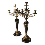 Candelabre 19eme chandelier bronze dor et marbre 60x32 cm