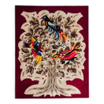 Canevas tapisserie l arbre aux 3 oiseaux de paradis