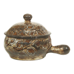 Caquelon  couvercle par jean claude malarmey, vallauris circa 1950